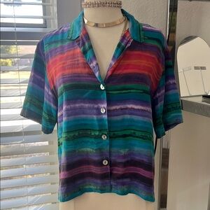 Colorful Striped Button Down Shirt